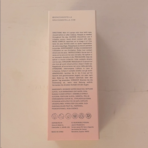 New Grace & Stella Hydrating Rose Facial Spray - Picture 2 of 3